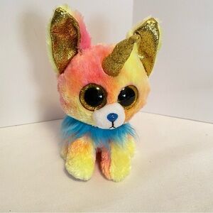 Ty Beanie Boos Yips The Unicorn Chihuahua Dog Glitter Eyes Plush Toy
